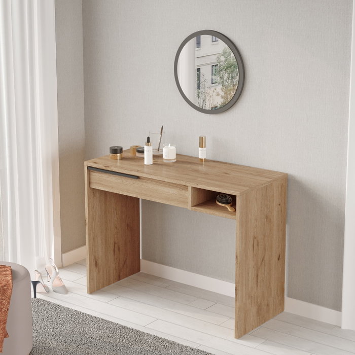 Hanah Home On18-S Mesa de maquillaje color Nogal